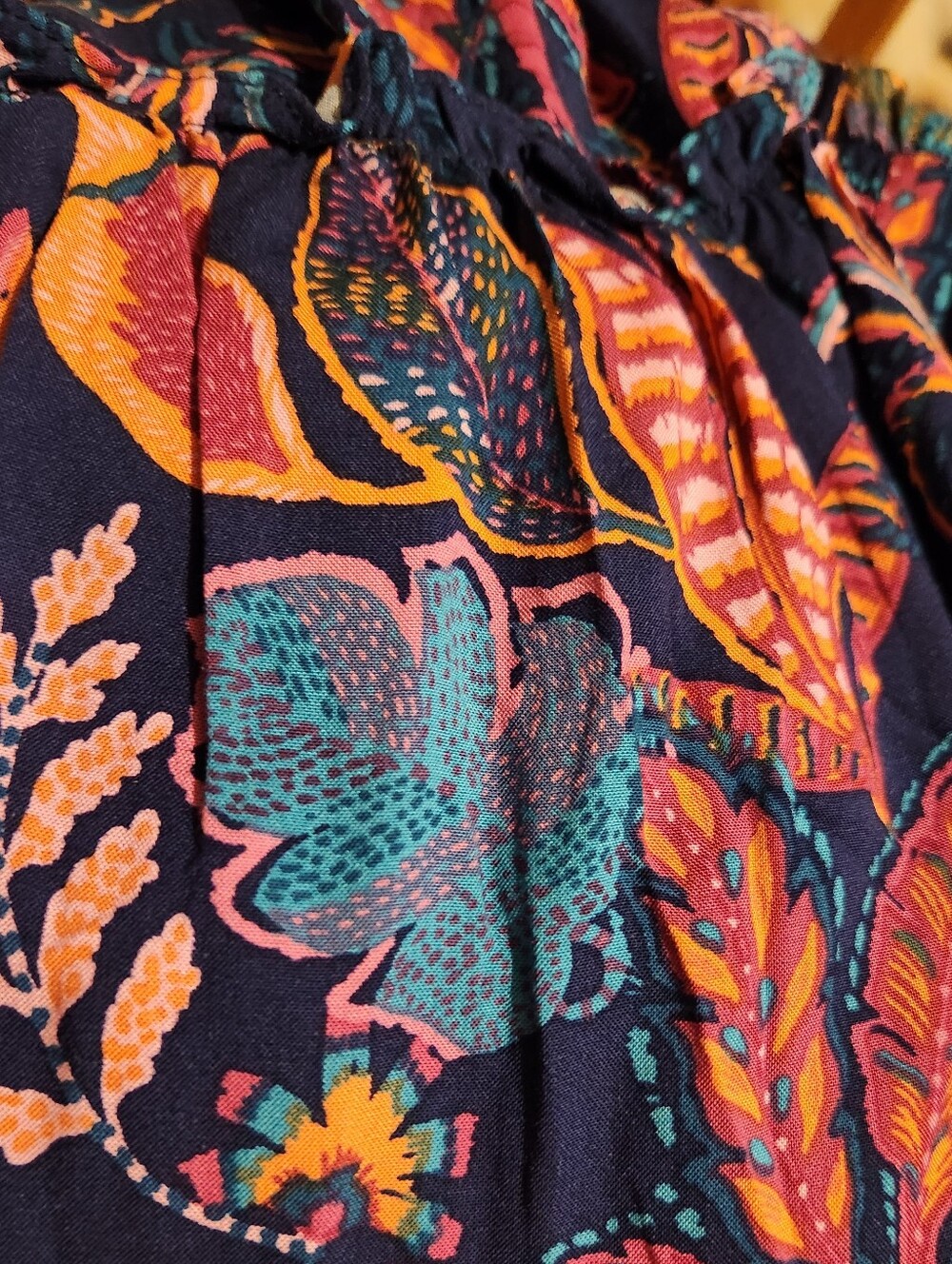 torrid washable challis smocked maxi dress Connie leaves peacoat size 1x NWT - Picture 11 of 13